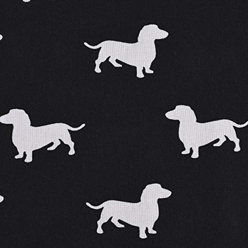 SCHÖNER LEBEN. Baumwollstoff Hund Dackel schwarz weiß 1,6m Breite