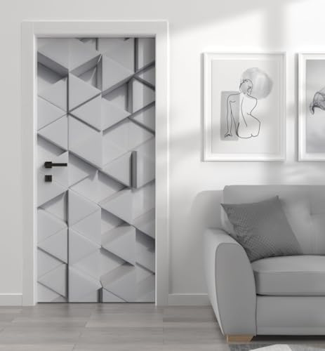 MyMaxxi - Tür bekleben mit Türtapete Türposter Türfolie Selbstklebend 90x200 Polygone 4 - Tür verschönern mit Türfolie - Türaufkleber Türklebefolie Abstrakt Struktur
