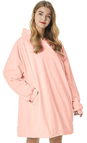 Felicigeely Decken-Kapuzenpullover, übergroße tragbare Decke, Sweatshirt für Erwachsene, Damen, Herren, warm, gemütlich, dicke Kapuzenpullover, Decke mit Taschen und Ärmeln, Geschenk für sie, Mutter,