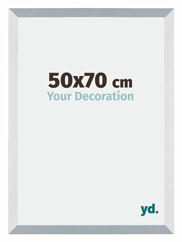 Your Decoration - Cadre 50x70 cm - Aluminium Brossé - Cadres Photo en MDF Avec Verre acrylique - Anti-Reflet - Cadre 50x70 - Mura