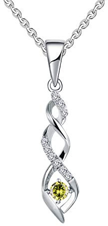 JO WISDOM Damhalsband, 925 sterling silver oändlighetshänge halsband med 3A kubisk zirkonia, smycken för kvinnor, Vitt guld Sterlingsilver Vitt guld Kubisk Zirco Sterlingsilver, Kubisk zirkonia
