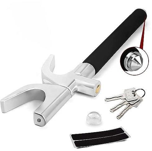 Car Steering Wheel Lock, The Anti Theft Device for Cars, Universal Car Steering Wheel Lock, Adjustable Vehicle Anti-Theft Lock with 3 Keys and Safety Hammer Function