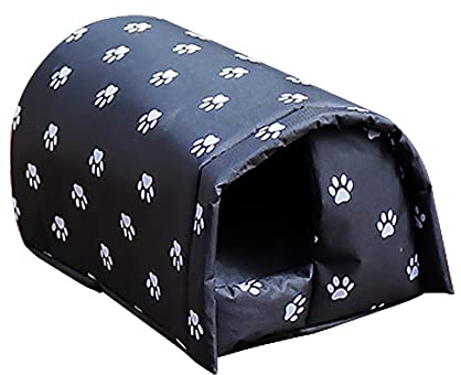 Vinnykud Katzenhaus Für Draußen Winterfest Wasserdicht Warm katzenhöhle große Katzen Outdoor Faltbares Pet House Waschbar Wetterfest Katzenhaus Tierheim Streuner Haustiere (XL:60*43*40cm, Schwarz)