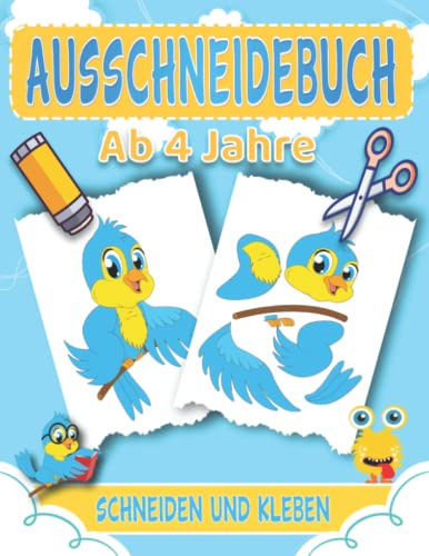 Ausschneidebuch Ab 4 Jahre: Lustige Bastelbuch Ab 4 Jahre Mit Unterhaltsamen Themen