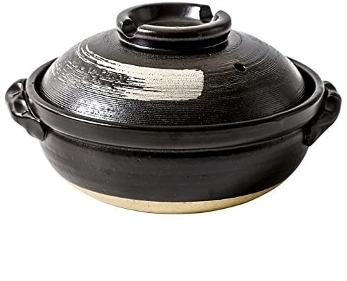 FORVOLWCO Kasserole-Kochgeschirr mit Deckel zum Kochen von heißen Topf und Suppe, keramischer Kasserolle-Ton-Thread-Erdtopf, leicht zu reinigen, kalt und hitzebeständig (Size : 2.8L)