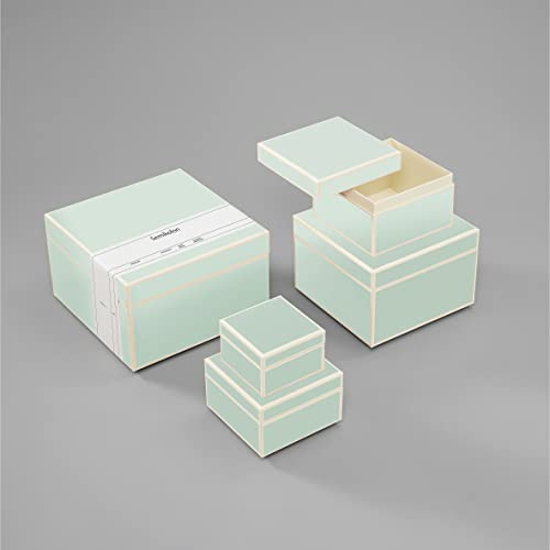 Semikolon 364120 5er Aufbewahrungsboxen - Set 5 tlg - diverse Größen - Geschenkboxen - moss pastell-grün