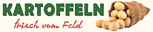 Banner 2,5 m 'KARTOFFELN frisch vom Feld' XXL Werbung PVC-Plane mit Ösen zum Aufhängen