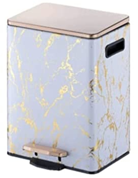 HALAHAI MüLleimer MistküBel Mülleimer Aus Edelstahl + PU-Stufen-Mülleimer Mit Kunststoff-Inneneimern Mit Soft-Close-Deckel, Fußpedal MüLleimer BüRo (Color : C, Size : 12L/3.1 Gallon)