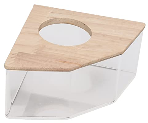Hamster-Sandbad-Kit Tablett Ecktöpfchen Niteangel für Rennmäuse Syrische Hamster Holzbehälter Rennmaus-Fächer Jackssing Bowl Box Hamster-Badebox Rechtwinklig
