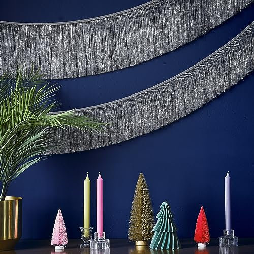 Ginger Ray Lot de 2 guirlandes de Noël argentées à Suspendre