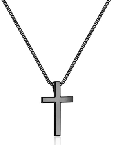TINGN Kreuz Kette Herren Damen, Silber Kreuz Anhänger Halskette Kette Kreuz Halskette Silber Herren Silber Kette Kreuz Halskette