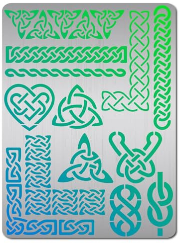 GORGECRAFT Metall-Schablone Mit Keltischem Triquetra-Knoten Wikinger-Symbol Wicca Wiederverwendbare Edelstahl-Schablonen Zum Malen Auf Holz Wänden Leinwand Möbeln Holzbrennen Gravur 19x14cm