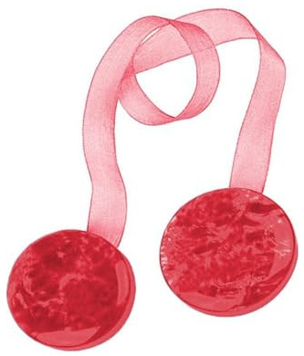 Fermatende in coppia con calamita in madreperla per cucina sala soggiorno semplici moderno interno a bottone tinta unita adattabile a tutti tipi di tende (Rosso bottone)