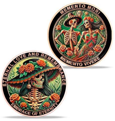 Memento Mori Münze Totenkopf-Genesung Sucht Schädel AA Münzen - Bestätigung NA AA Chips und Medaillen - Feiere das Leben in Reinheit Narcotics Alkoholics Anonymous Geschenke für Männer und Frauen