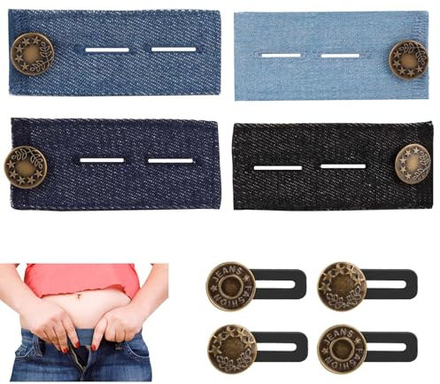 8 Stück Hosenbunderweiterung, Hosen Erweiterung Hosenbunderweiterung Knopf Hosenerweiterung Schwangerschaft Taille Extender Elastischen Knopf für Jeans Röcke Hosen Umstandshose