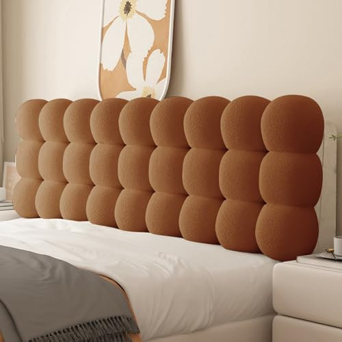 Generisch Dick Wandpaneele Gepolstert, Gepolsterter Kopfteilbezug, Lesekissen Gepolsterter Kopfbezug Für Wandschutz Bett(Dark Brown,100cm)