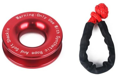 Qerwsdty Snatch-Bergering - Corde de treuil synthétique - Manille souple pour anneau de snatch - Accessoire de treuil pour UTV, ATV, SUV, camion