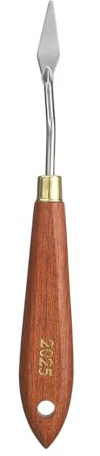 sourcing map Palette Knife Painting Tool 1.3 x 0.39 Stainless Steel Teardrop Blade 7.09 Length Spatula Painting Pallet Knives with Hole Beech Wood Handle for Oil Acrylic Canvas, Red/Silver