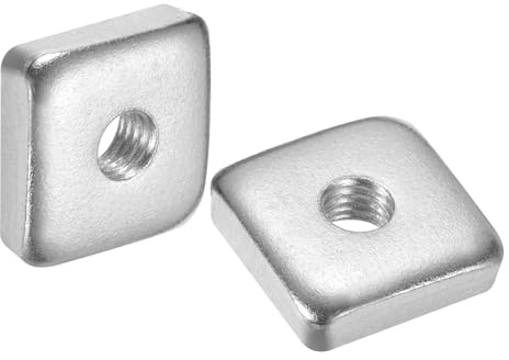 sourcing map 200 tuercas cuadradas M6 x 18 mm x 5 mm, acero al carbono, chapado en zinc, tuercas cuadradas de rosca gruesa para reparaciones del hogar e ingeniería profesional, color plateado