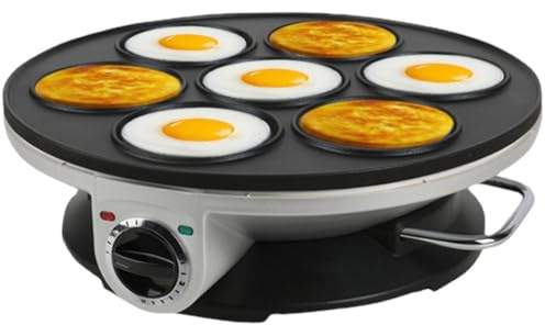 AISINILALAO Machine à crêpes électrique pour Les Enfants, Poêle à œufs au Plat antiadhésive Mini Plaque chauffante à crêpes, Poêle à crêpes électrique 7 Trous, idéale pour Le Petit déjeuner
