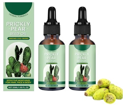 Fresh Organic Cactus Oil, Nourishing and Moisturising, Anti-Ageing and Repair, for Firming and Moisturising, Suitable for Body and Hair (2 Pieces, 50 ml)