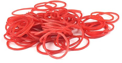 ARTIBETTER Red Elastic Rubber Bands Stretchable Bands Approx for Home Office Kitchen Use Lightweight Alternative for Bundling Supplies DIY Crafts