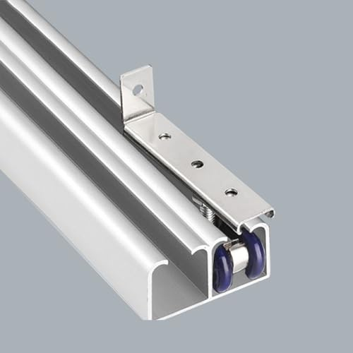 Sliding Door kit Track Rail Concealed Aluminum Track, Ceiling Mounted Track Bypassing Door with Soft Close System, Bypass Sliding Barn Door Hardware Kit Double Track Set(15.9ft(485cm))