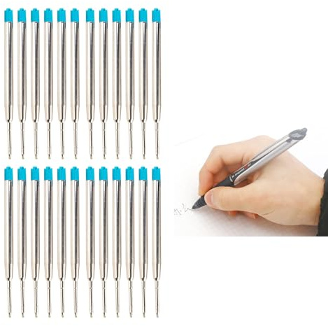 20 Kugelschreiber Minen,1,0 MM Großraumminen Für Kugelschreiberminen (Blau) | Kugelschreiber Ersatzminen Für Das G2-Format,9.8cm Kompatible Set Minen zum Schreiben und als Geschenk