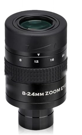 Accesorios para telescopio, lente de zoom de 1.25 pulgadas, lente de zoom de 7-21 mm/8-24 mm, accesorio de telescopio para telescopios astronómicos (8-24 mm)