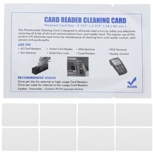 iplusmile 15 Tarjetas de Limpieza para Impresora y Contadores de Divisas Material PVC, Rendimiento y Portátil para Entornos Comerciales