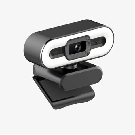 Webcam, Webcam Portable Full HD 1080P 2K 4K for ordinateur Portable, mise au point automatique, diffusion en direct, Flexible avec Microphone, diffusion en direct avec lumière(Without light-1080P)