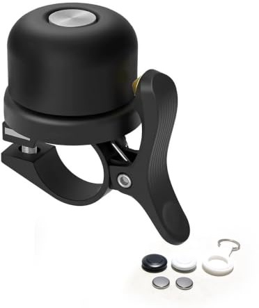 Teron Localizzatore antifurto e campanello per bicicletta, 32 x 32 x 0,9 mm, localizzatore di posizionamento globale per chiavi, borse, animali domestici, bianco e nero, funziona con Find My App