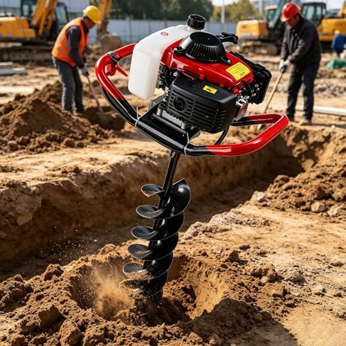 ALSUP Trivella per Recinzioni e Pali a Benzina 4 Tempi, Scavatrice a Spirale, con Punte Ø 40-300mm Facile Trasportare & Usare, Giardinieri Professionisti 12cm