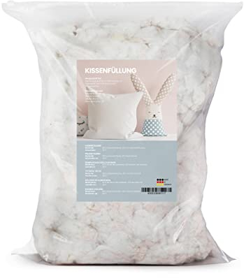 Primaflor Polyesterfasergemisch - 2 kg, Waschbare Füllwatte - Allergiker Geeignete Kissenfüllung - Bastelwatte zum Ausstopfen und Füllen - Made in Germany - Füllung für Kissen, Sitzsäcke und Stofftiere