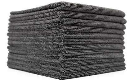 The Rag Company - All-Purpose Microfiber Terry Cleaning Towels - Commercial Grade, Highly Absorbent, Lint-Free, Streak-Free, Kitchens, Bathrooms, Offices, 300gsm, 16in x 16in, Grey (12-Pack)