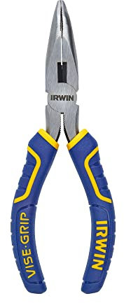 IRWIN Tools Vise-Grip Pliers, Bent Long Nose, 6-Inch (2078226),Blue/Yellow