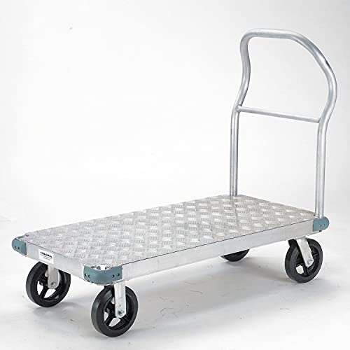 Global Industrial Platform Truck - Aluminum Diamond Deck, 60 x 30, 2400 Lb. Capacity, 8 Rubber Casters