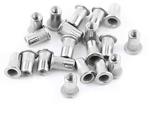 Tuerca de remache de cabeza plana, rosca métrica, M3, M4, M5, M6, M8, tornillo de tuerca de acero inoxidable (M4)