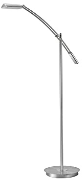 Trio Leuchten LED Stehleuchte Verdona 420810107, Metall Nickel matt, inkl. 12 Watt LED, Dimmer, 70 x 27 x 130 cm