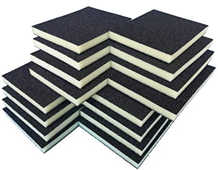 Schleifschwamm Schleifmatte I Körnung K60 16er Set GROB I DIY, Handschleifer für verschiedene Materialien geeignet I weiches anpassungsfähiges Schleifmittel, Schleifklotz, Schleifblock