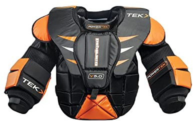 PowerTek V5.0 Barikad Adult Men's Ice Hockey Goalie/Goaltender Chest Arm Pads (Adult Small)