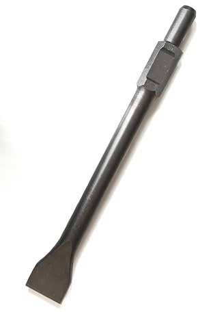 WERHE Spatmeißel 50 x 410 mm, SDS Hex 30 mm, gehärteter Werkzeugstahl | Für Beton, Mauerwerk, Ziegel, Bodenbeläge, sandgestrahlte Oberfläche, kompatibel mit gängigen Abbruchhämmern