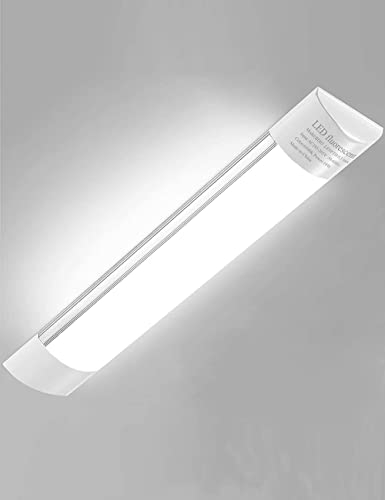 Sararoom Neon Tubo Led Barra 30cm 10W 1200LM Plafoniera Led Soffitto Bianco Freddo 6500K Luminoso Luce Sottopensile Lineare Lampada per Cucina Officina Ufficio Bagno Giardino Magazzino Garage Parete