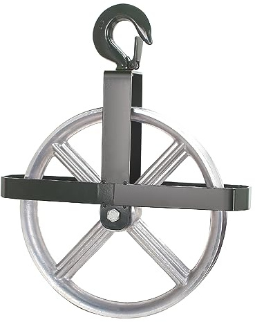 POPMOON Scaffold Hoist Pulley 12 Scaffolding Wheels Aluminum Pulley Wheel 1000lbs Ladder Hooks Pulleys for Lifting with Rope