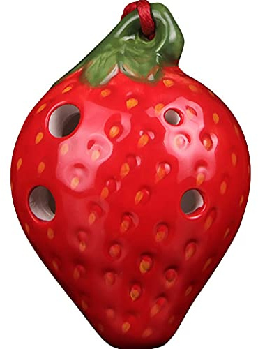 Ocarina, Flauto Di Fragole Acuti A 4 Fori, Simpatiche Tessere A Forma Di Frutta Sono Utilizzate Per L'illuminazione Musicale, Regalo Di Compleanno Per Figlio O Figlia ( Color : Red , Size : Treble )