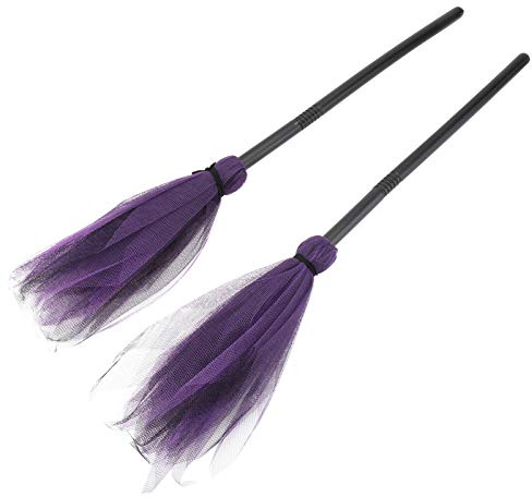 Veemoon 2 Stück Halloween Hexenbesen Requisiten Hexen Cosplay Zubehör Party Dekorative Kostüme Zubehör für Kinder Cosplay Party Maskerade