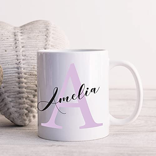 You Personalise Personalised Name and Initial Mug Choice of Fonts and Colours
