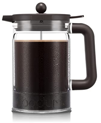 BODUM Bean K11683-10-451S Cold Brew Kaffeebereiter, 1,5 l, 12 Tassen, 1,445.8 g, mit Kühlschrankdeckel, dunkel geröstet, Dunkle Röstung