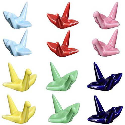 YouYuer 12PCS Soportes Para Palillos,Palillos Descansa Cerámica Palillos Titulares de Cocina Utensilio Cubiertos Cubiertos Cena Cuchara Tenedor Para Comedor,Restaurante,Casa(Color Aleatorio)