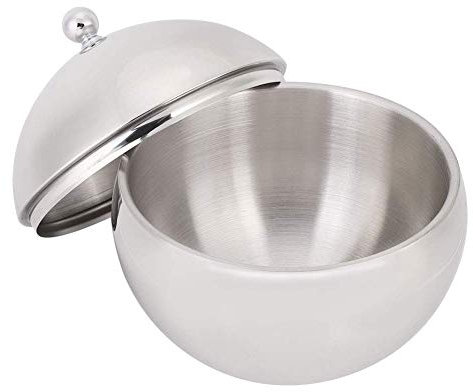 LARIAU 2L Eiskübel, Kugelförmiger Doppelwandiger Edelstahl-Eiskübel, Metall-Eiskübel mit Deckel, Bar-Eiskübel für Eiswürfel, Bier, Champagner